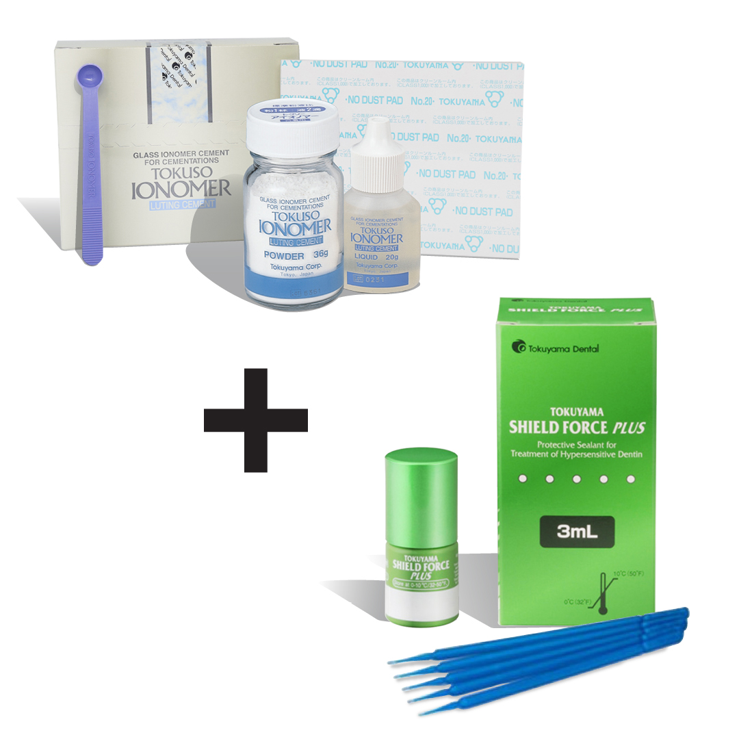 Tokuso Ionomer Glass Ionomer Cement And Tokuyama Shield Force Plus Mini Kit (0.5ml Bottle)